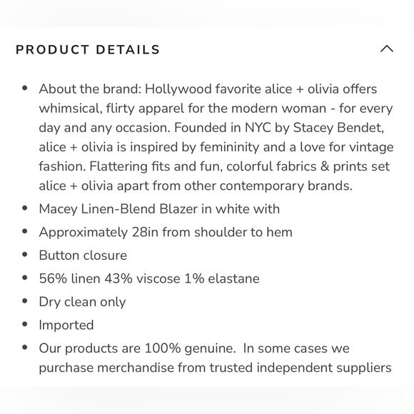 Alice + Olivia Macey Linen-Blend Blazer. Size 12. Matching pants also available. - Picture 4 of 9